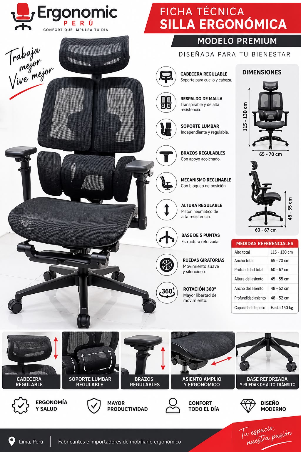 Sillas ergonomicas premium somos importadores directos