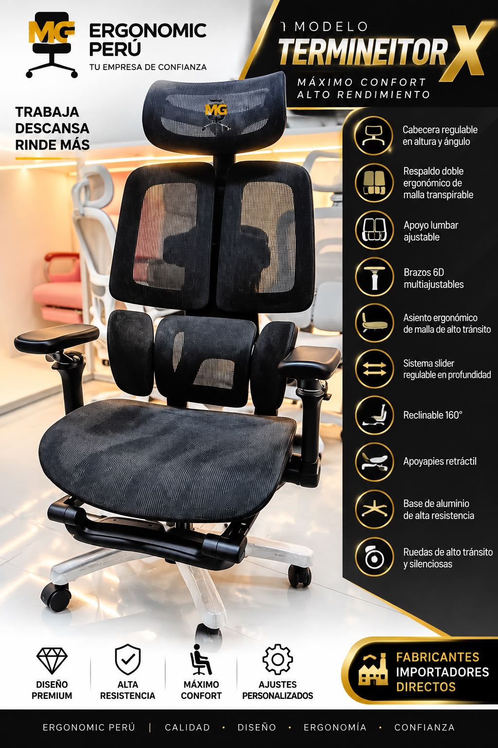 Sillas ergonomicas premium somos importadores directos